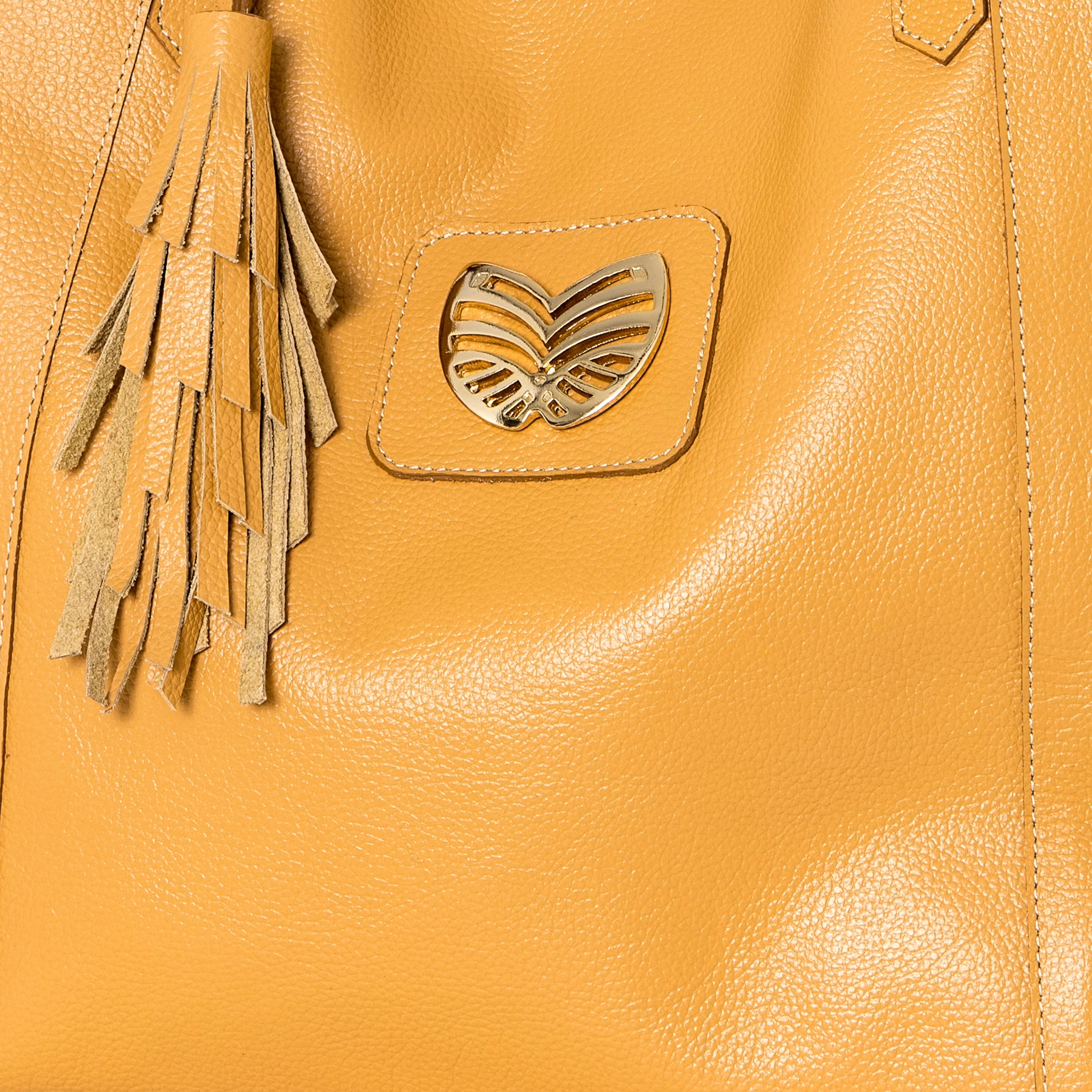 Sac cabas en cuir orange