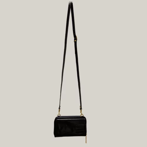 Sac Portefeuille portable en cuir compact Noir