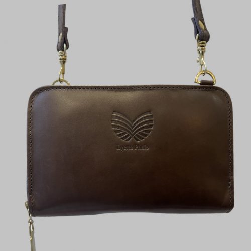 Le Sac Portefeuille Portable en Cuir Marron