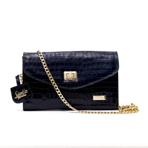 Sac Emma Chic Façon Croco Bleu