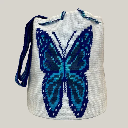 Sac Mochila Wayuu Collection Papillon Bleu