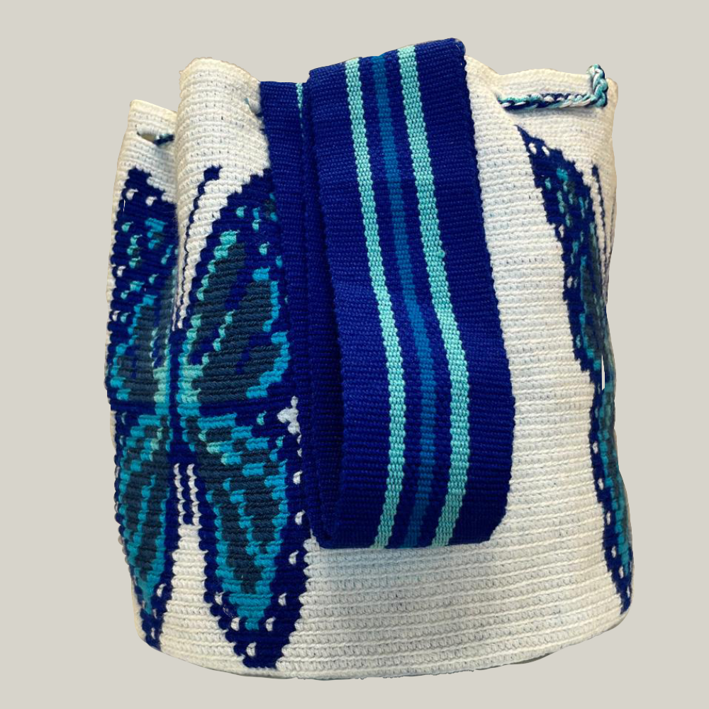 Sac Mochila Wayuu Collection Papillon Bleu – Image 3