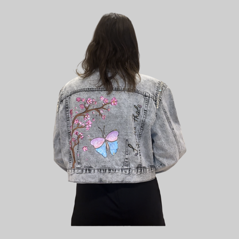 Veste en Jean Sakura Papillon Coupe Large Pour Femme – Image 3