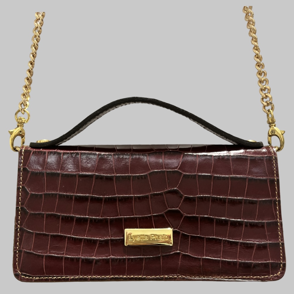 Sac en Cuir Petite Emma Façon Croco – Image 2