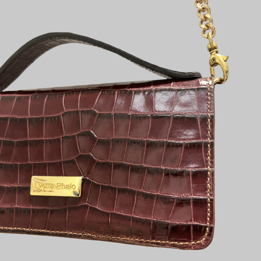 Sac en Cuir Petite Emma Façon Croco – Image 3