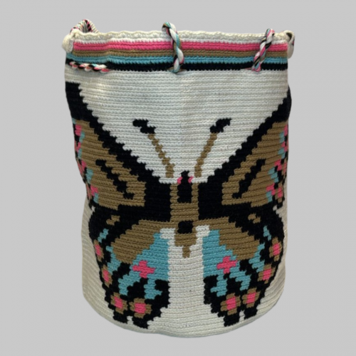 Sac Mochila Wayuu Collection Papillon Marron