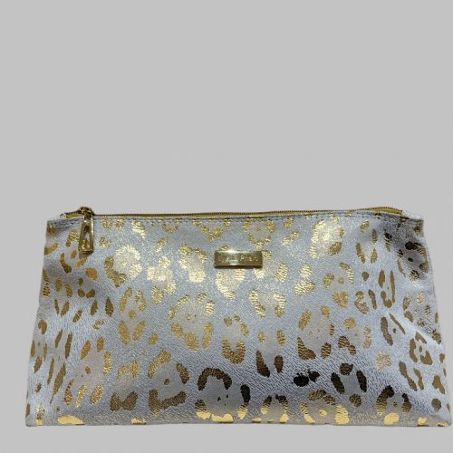 Trousse en cuir doré façon croco