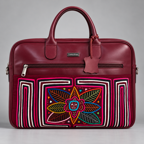 Sac Ordinateur en Cuir & Tissu Mola Kuna – Lyetta Phalo