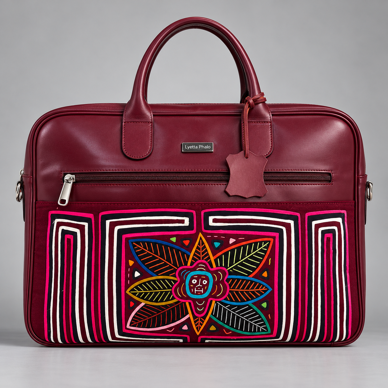 Sac Ordinateur en Cuir & Tissu Mola Kuna – Lyetta Phalo